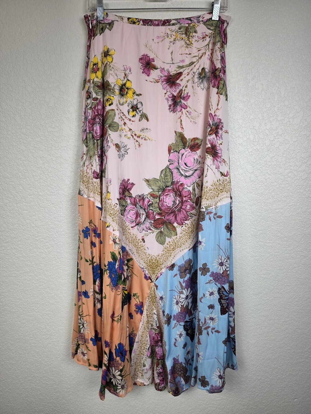 Free People Floral Patchwork Maxi Skirt Size 10 - Picture 2 of 4